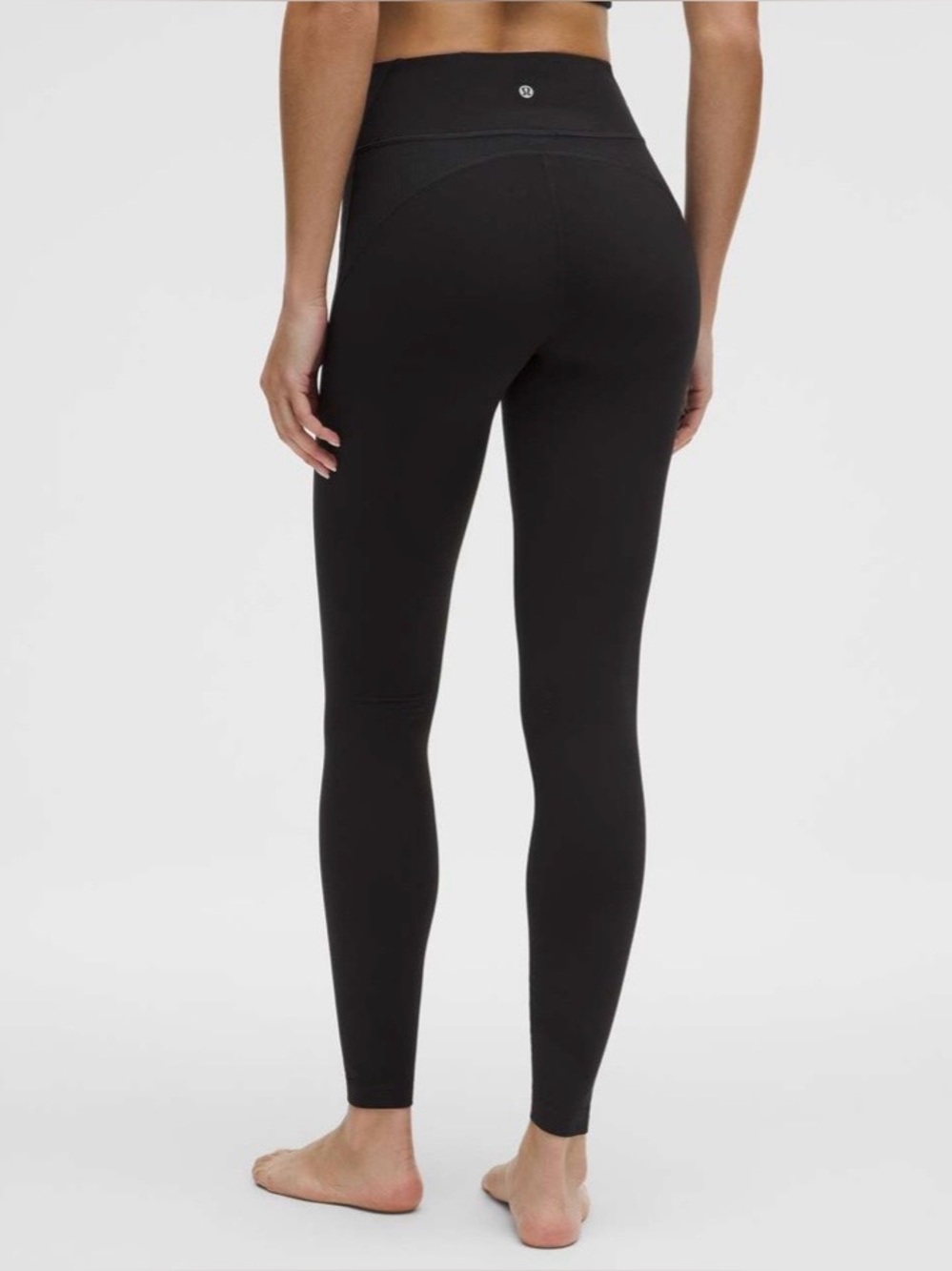 Lululemon Groove High-Rise Ribbed Panel Tight 28” Black Nulu Leggings Size 8